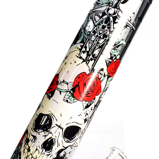 Bong Cristal Calavera y Rosas 45 cm.