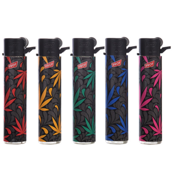 Mechero Round Flint Regulador Piedra & Gas Refill 25 ud. Leaves Mod.1