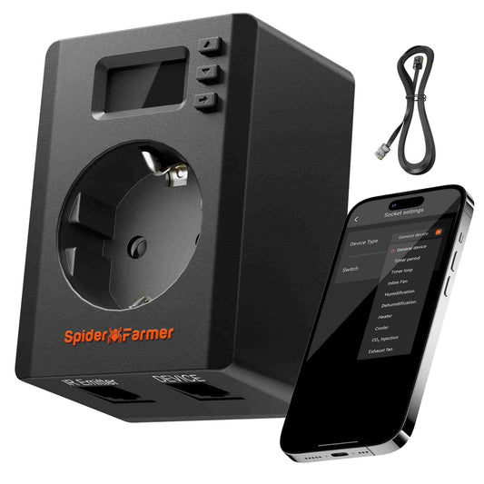 Spider Farmer S-Station Smart Plug Timer Wi-Fi Bluetooth 16A