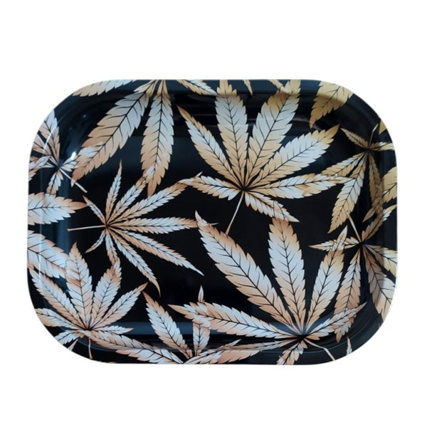 Metal Tray 18x14 cm. Leaf Gold