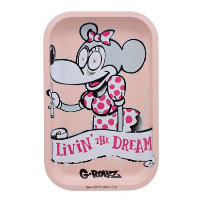 Vassoio Metallo 27x16 cm. G-Rollz Banksy Livin The Dream