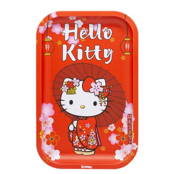 Vassoio in Metallo 27x16 cm. G-Rollz Hello Kitty Kimono Rosso