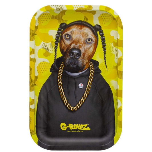 Vassoio in metallo 27x16 cm. G-Rollz Pets Rock Rap