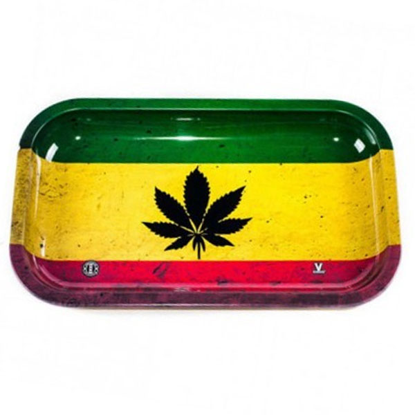 Metal Tray 27x16 cm. Rasta Leaf
