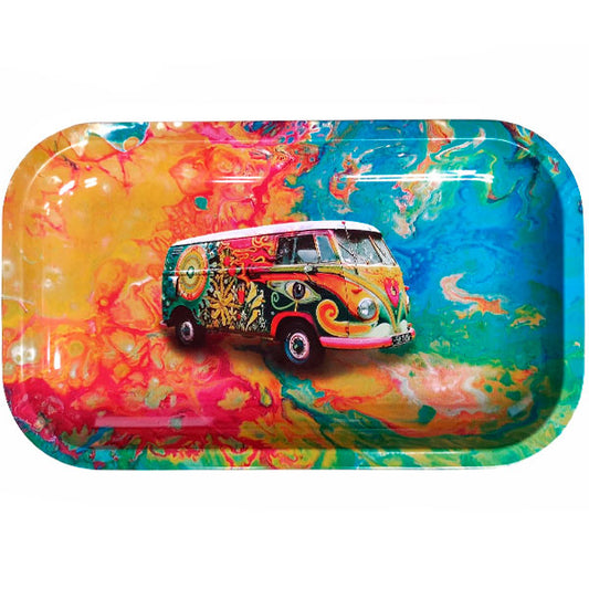 Vassoio in metallo 27x16 cm. Volkswagen Hippie