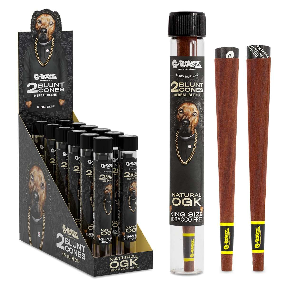 Blunts Cones G-Rollz Hemp Natural Og Dog 12x2 pc.