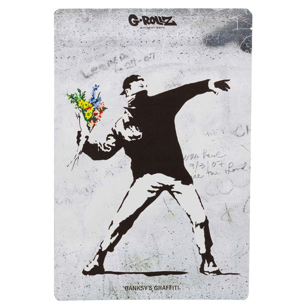Banksy Flower Thrower Anti-Odor Bag 15x20 cm. Pack of 25 units.
