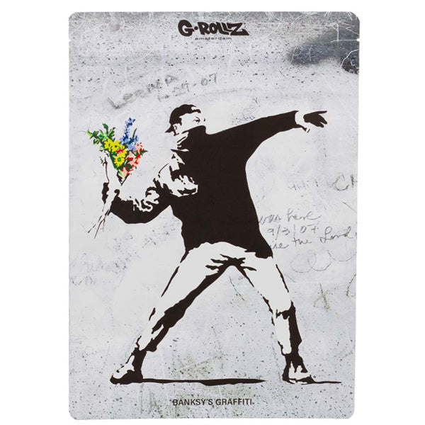Banksy Flower Thrower Anti-odor Bag 20x30 cm. Pack of 25 units.