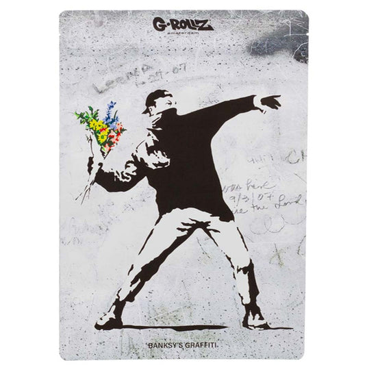 Banksy Flower Thrower Anti-odor Bag 20x30 cm. Pack of 25 units.