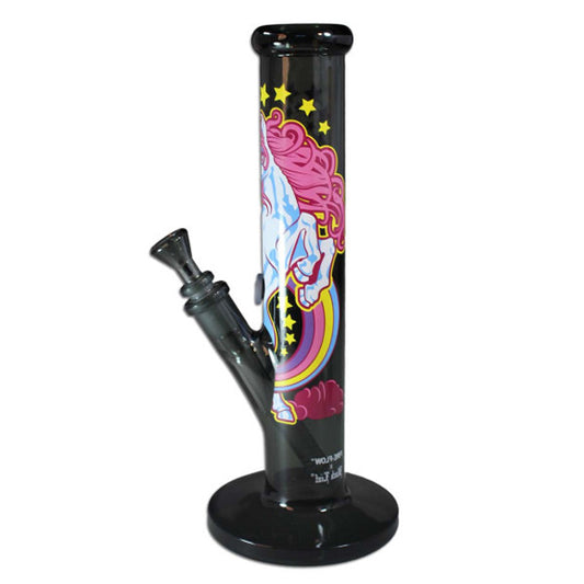 Bong Cristallo Fire-Flow Unicorno Rosa 30 cm.