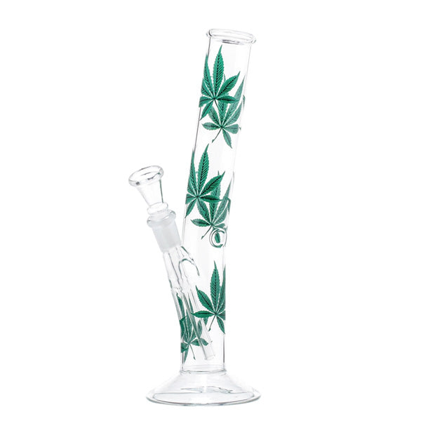 Bong Green Leaves di cristallo 26 cm.