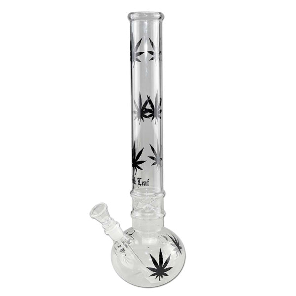 Bong in vetro Ice Black Leaves 35 cm