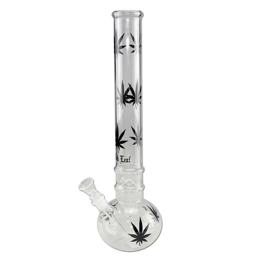 Bong in vetro Ice Black Leaves 35 cm