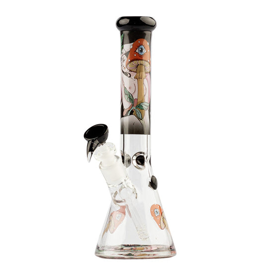 Bong in cristallo Ice Mushrooms Lover 30 cm.