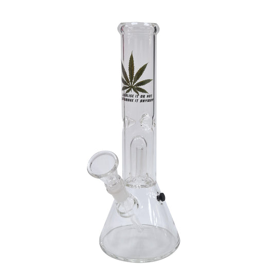 Bong in Cristallo Ice Percolator Leaf 26 cm.