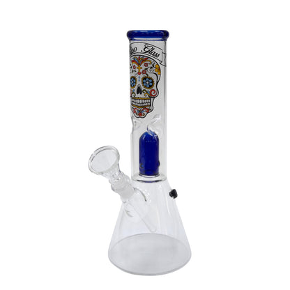 Bong in vetro Ice Percolator Mexican Skull 25 cm.