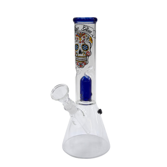 Bong in vetro Ice Percolator Mexican Skull 25 cm.