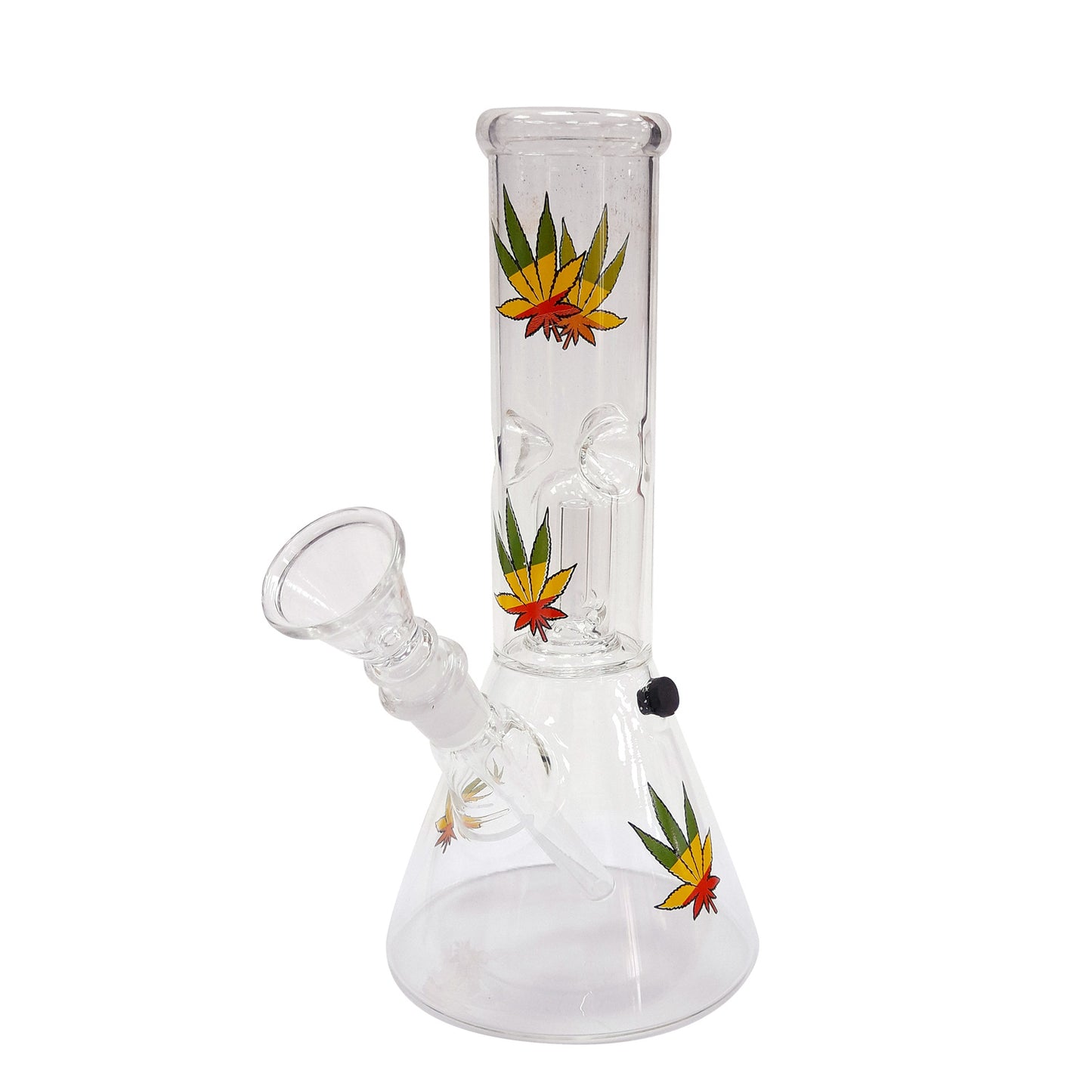 Crystal Ice Percolator Bong Rasta Leaves 21 cm.