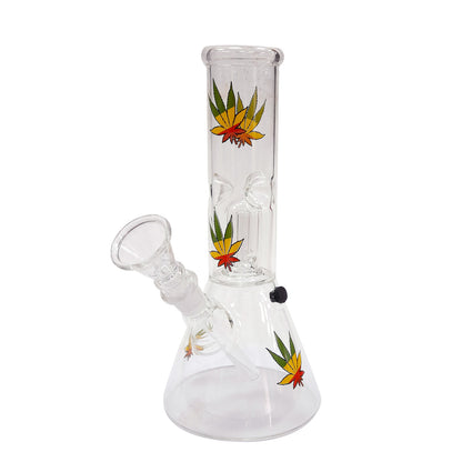 Crystal Ice Percolator Bong Rasta Leaves 21 cm.