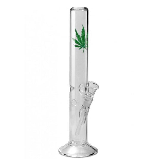 Straight Crystal Ice Bong Leaf 45 cm