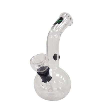 Mini Crystal Bong Leaf Green Black 13 cm.