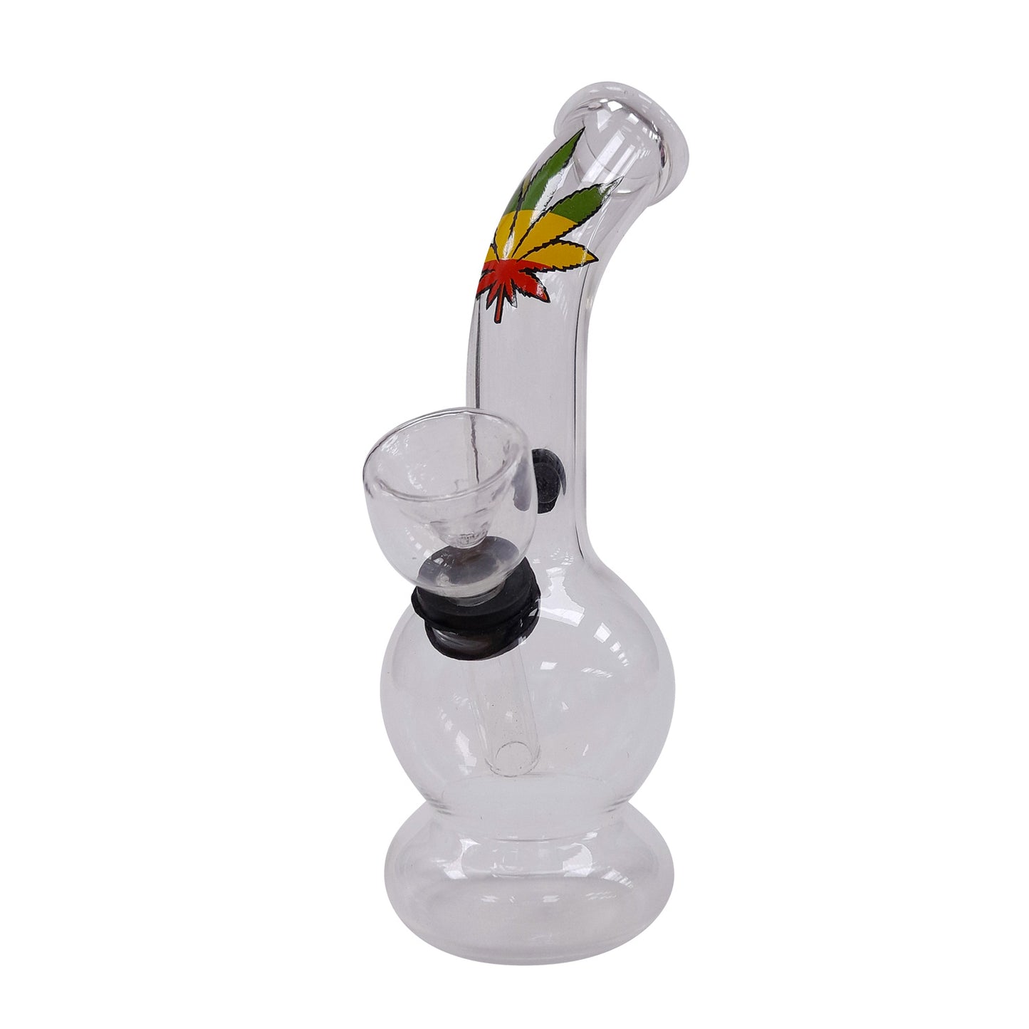 Bong in cristallo Mini Rasta Leaf 13 cm.