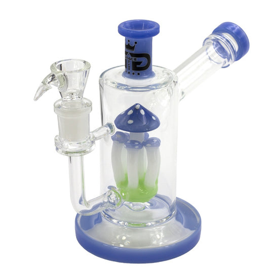 Bong in vetro Percolator Blue Mushroom 19 cm.