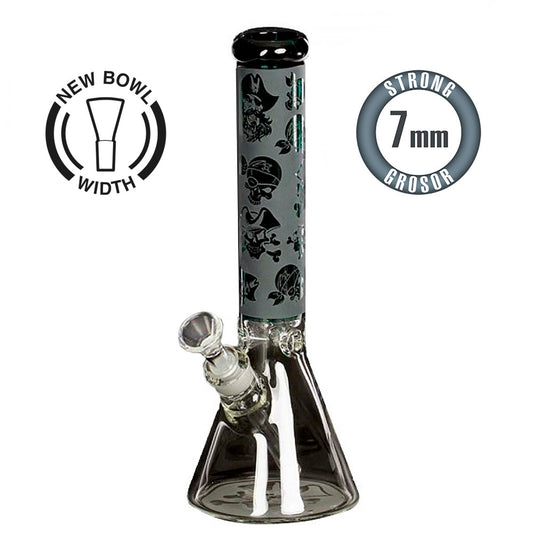 Bong Cristal Pirates Skulls Ed. Limitada 37 cm. Heavy 7 mm.