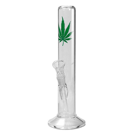 Bong Cristallo Diritto Foglia 40 cm