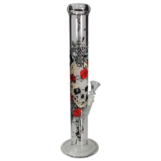 Bong Cristal Calavera y Rosas 45 cm.