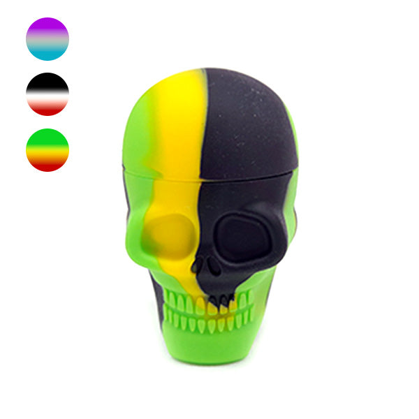 Silicone Jar 6 ml. Skull 25x30 mm. Assorted Color Pack 10 units.