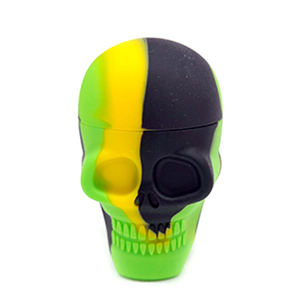 Barattolo in silicone 25 ml. Black Green & Yellow Skull 35x55 mm. Confezione da 10 pezzi.