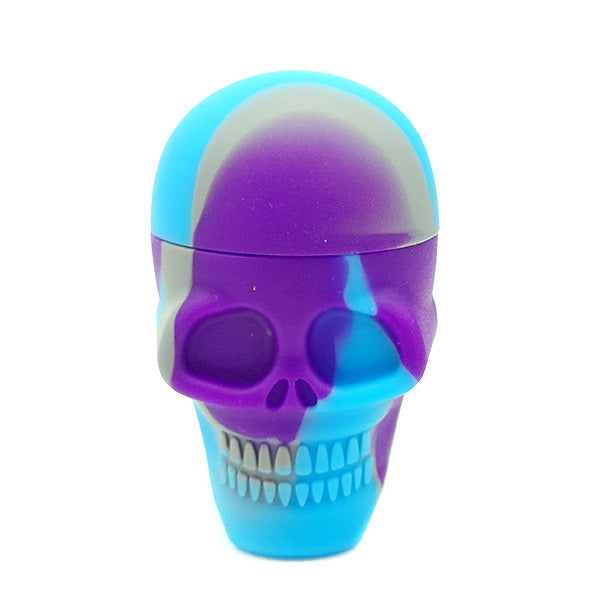 Silicone Jar 25 ml. Purple & Blue Skull 35x55 mm. 10 units per pack.