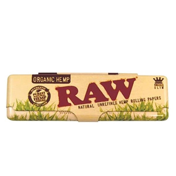 Raw Organic King Size Metal Rolling Paper Box