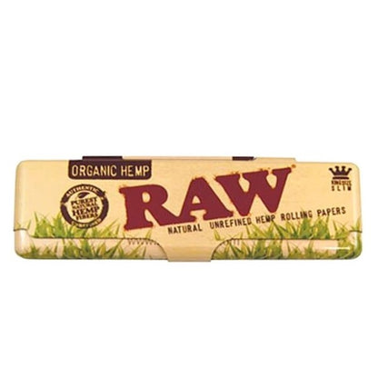 Raw Organic King Size Metal Rolling Paper Box