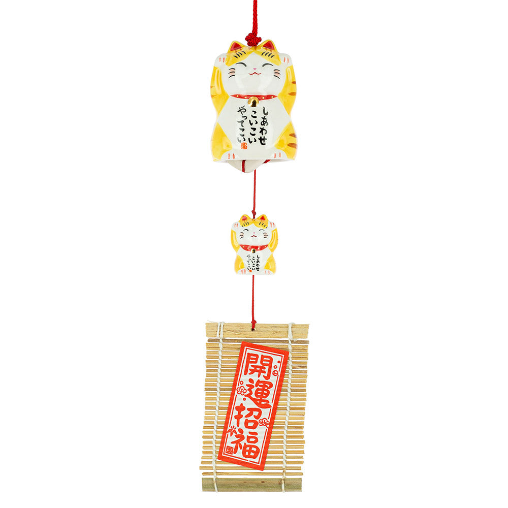 Campana Furin Cerámica Maneki Neko Chatora