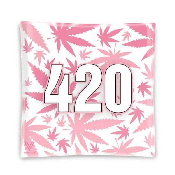 Cenicero Cristal Cuadrado 420 Pink 11x11 cm.