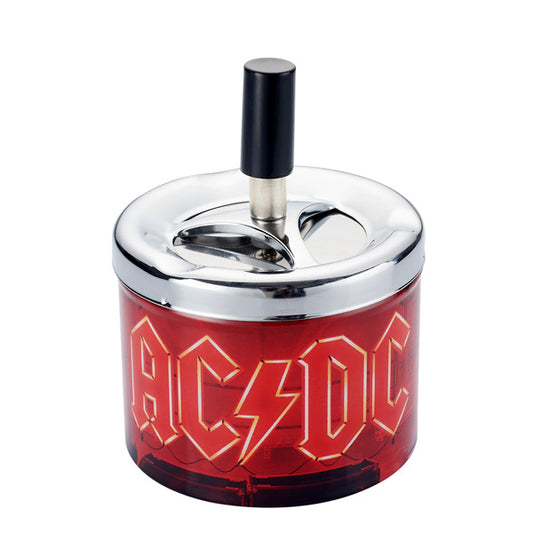 AC/DC 9 cm Swivel Press Metal Ashtray. Pack of 2 units.