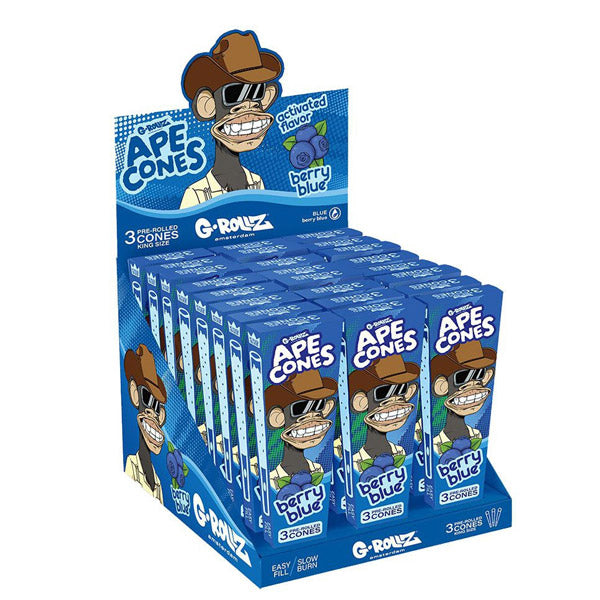 Cones G-Rollz K.S. 3 ud. x 24 Blisters Ape Cones Berry Blue