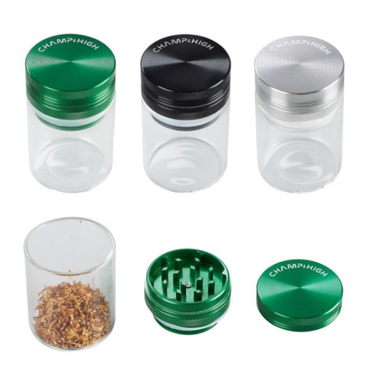 Airtight Aluminum & Plastic Container & Grinder 40mm. Mixed Colors