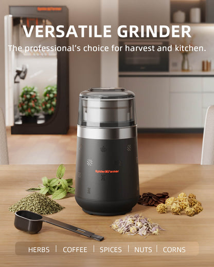 2026 New Spider Farmer Electric Herb & Spice Grinder with Removable Stainless Steel Bowl