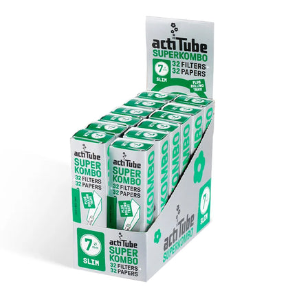 Filtros Acti Tube  Slim 7 mm. & Tips Super Kombo 12 ud.