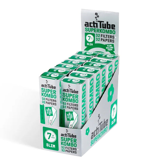 Filtros Acti Tube  Slim 7 mm. & Tips Super Kombo 12 ud.
