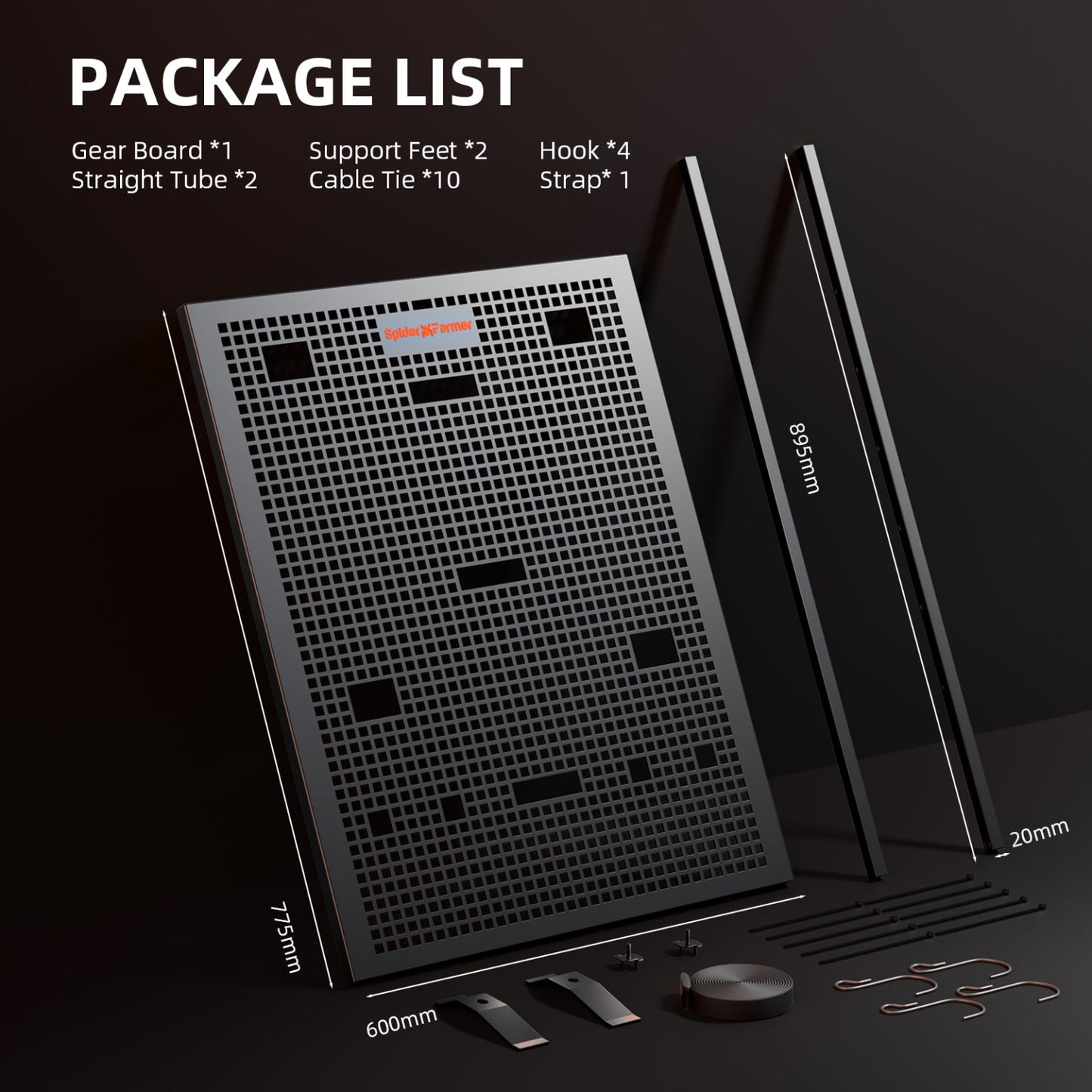 Panel Organizador Spider Farmer Genius Grow System Gear Board