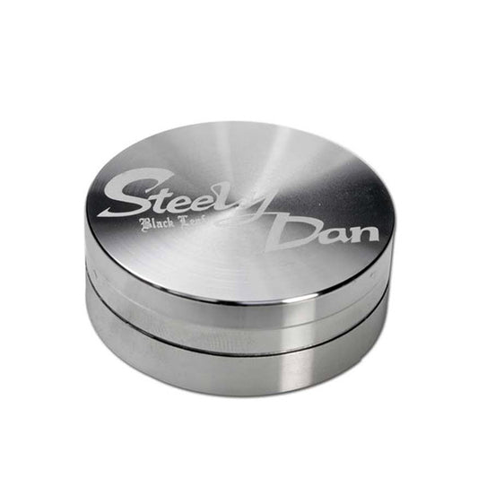 Grinder Metallo Acciaio Inox. & Custodia in Pelle Steely Dan 40 mm.
