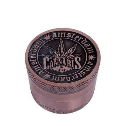 Grinder Impollinatore Metallo Cannabis Amsterdam Bronzo 50 mm 4 parti