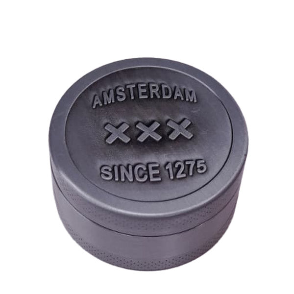 Grinder Pollinatore Metallo Cannabis Amsterdam XXX Silver 50 mm 3 parti