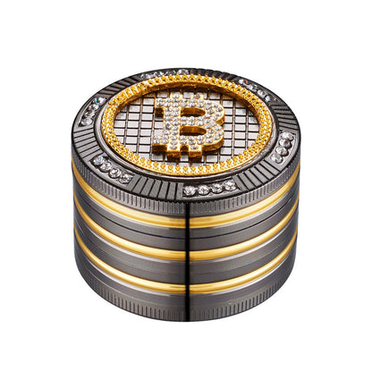 Grinder Polinizador Metal Gift Box Diamonds Bitcoin 50 mm.