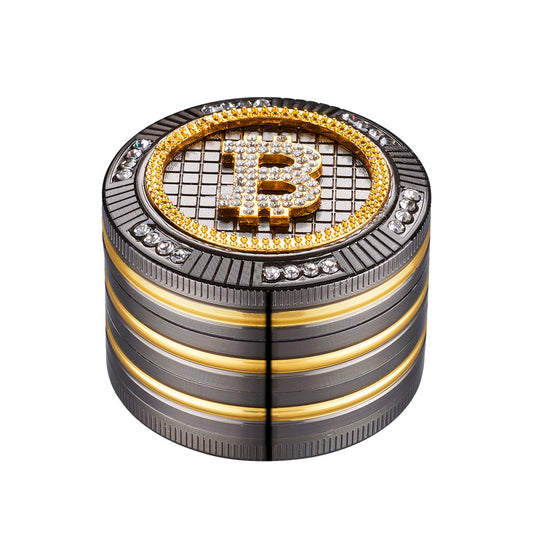 Grinder Polinizador Metal Gift Box Diamonds Bitcoin 50 mm.