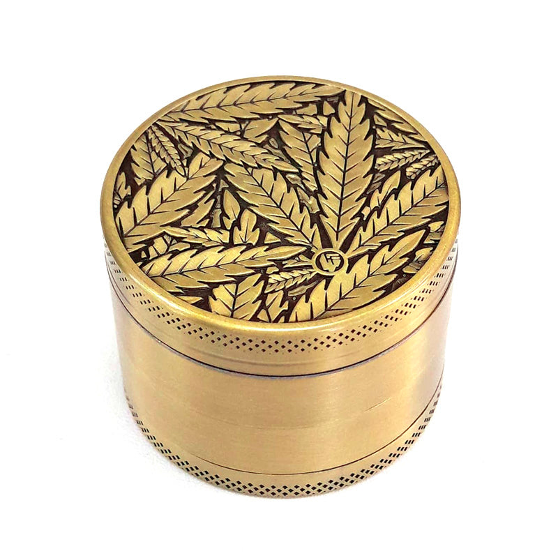 Grinder Polinizador Metal Gold Leaves 50 mm.